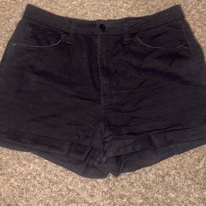 Black high rise shorts